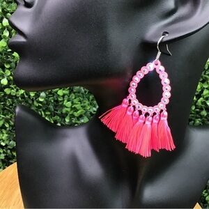 Hot pink western style earrings nwt